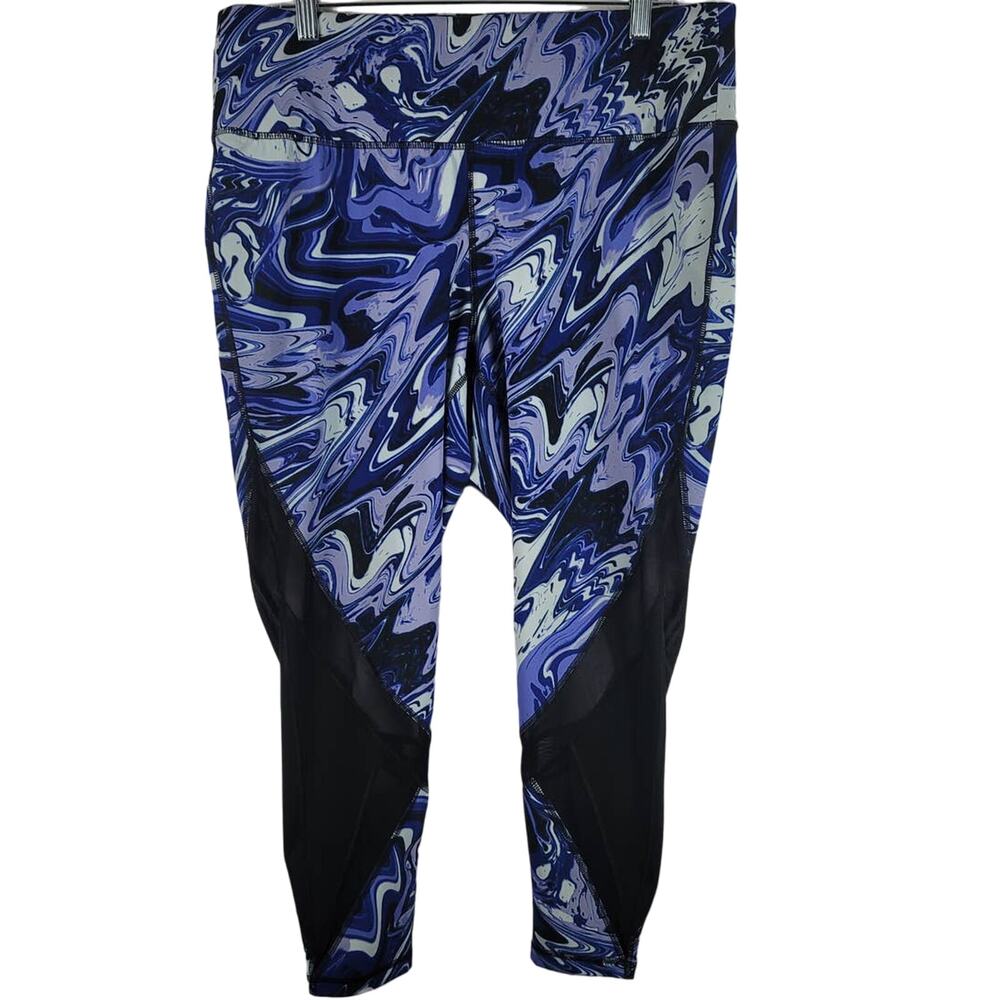 Lane Bryant Livi Active Blue Purple WhiteWomen's Athletic Leggings 18/20